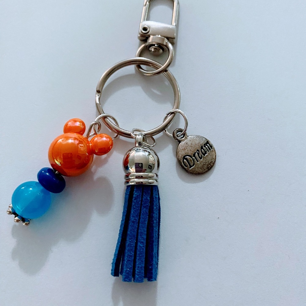 Colorful Mickey Mouse Keychain with Tassel and Charms